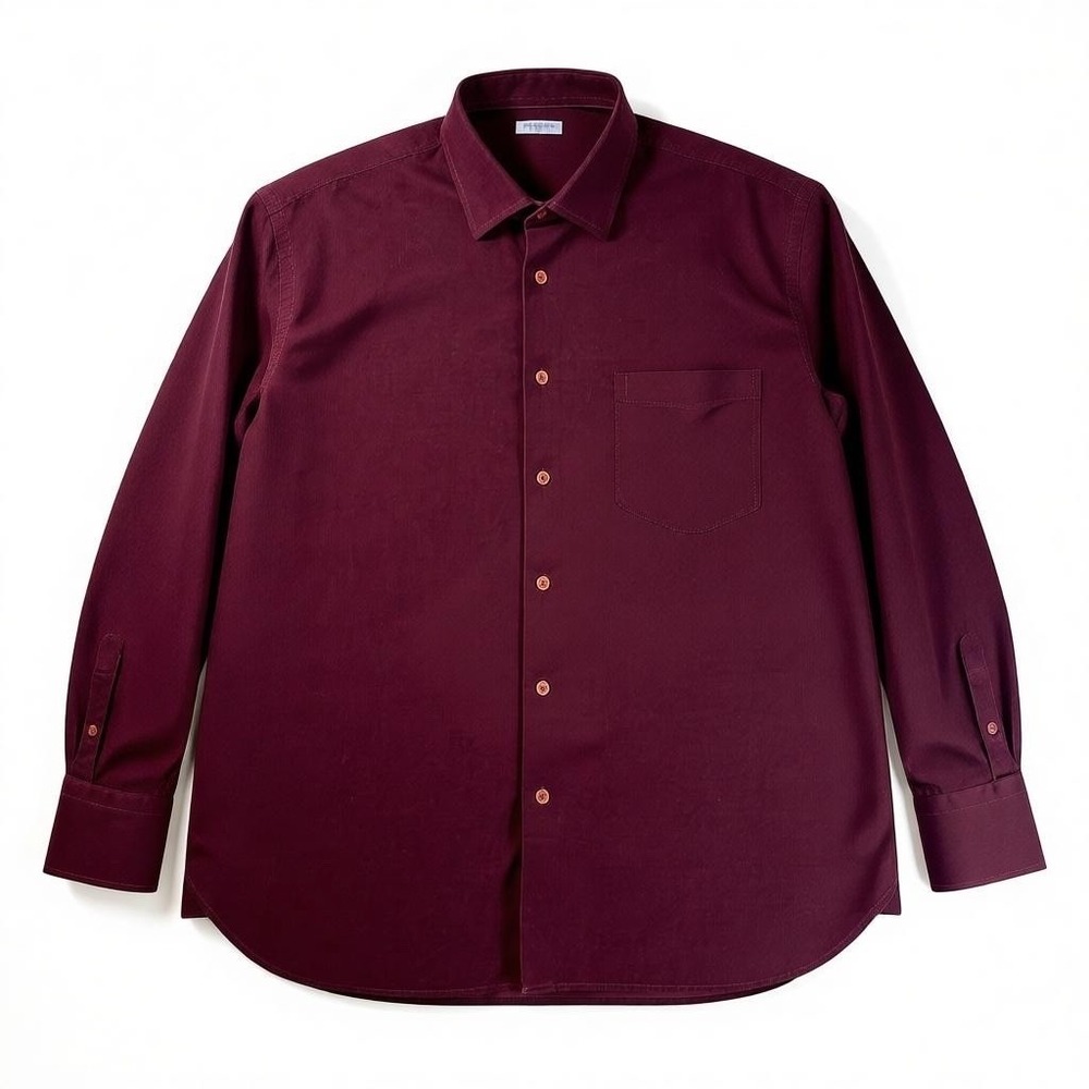 Tom James Burgundy Corduroy Long Sleeve Button Up Shirt Men